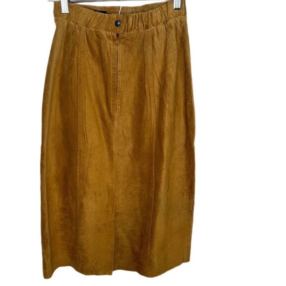 Tan Suede Skirt by I. B. Diffusion w/ Slit in the Back. Size 4. Great Condition - Picture 3 of 9